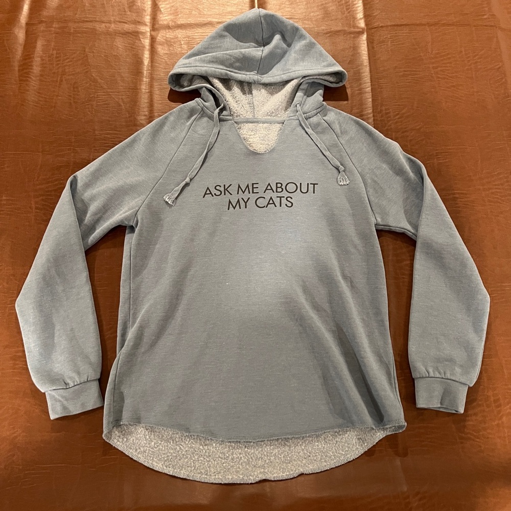 Ask Me About My Cats Women’s Cat Hoodie Sweatshirt - Size Medium
